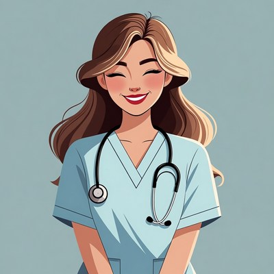Smiling nurse with stethoscope