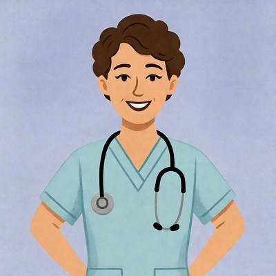 Smiling Asian nurse with stethoscope