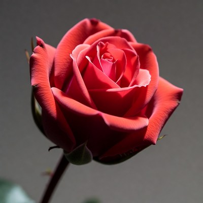 Red Rose with Dewdrops