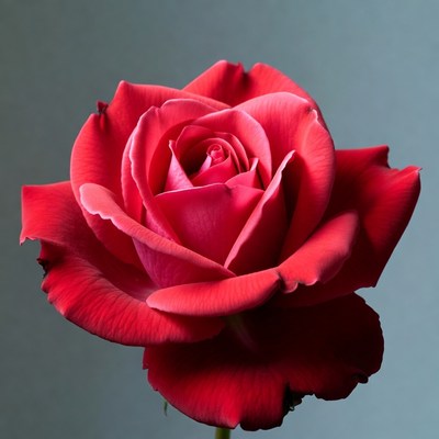 Red Rose on Gray Background