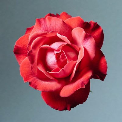 Red Rose on Gray Background