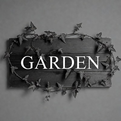 Ivy Garden Sign on Wood