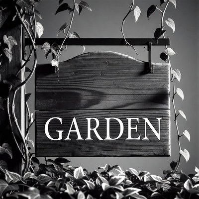 Ivy Covered Garden Sign