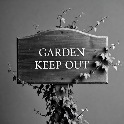 Ivy-Covered Garden Keep Out Sign