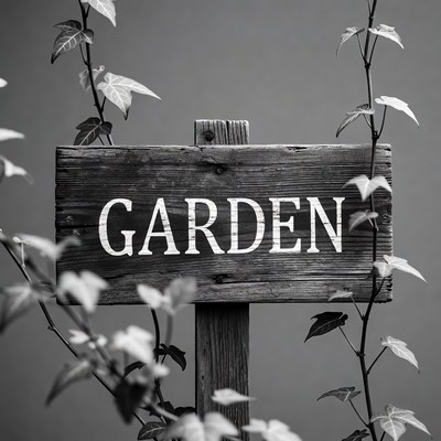 Garden Sign with Ivy