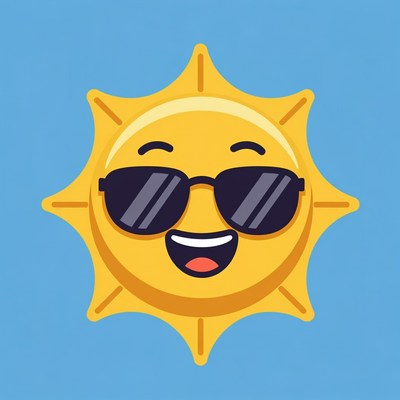 Smiling Sun Wearing Sunglasses