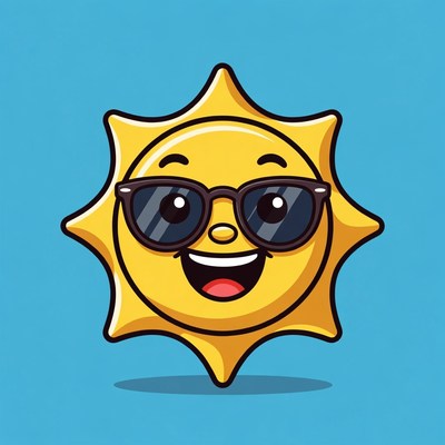 Smiling Sun Wearing Sunglasses