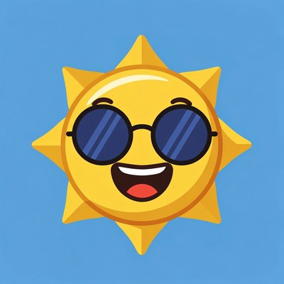 Smiling Sun Wearing Sunglasses