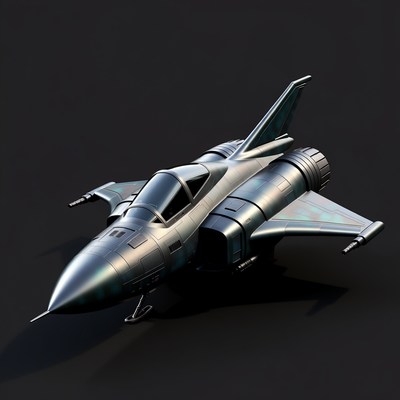 Futuristic Silver Fighter Jet