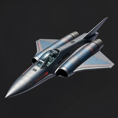 Sleek Silver Futuristic Fighter Jet