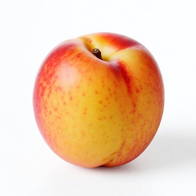 Ripe Peach on White Background