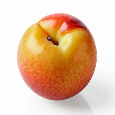 Ripe Nectarine on White Background
