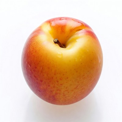 Fresh Red Nectarine on White Background