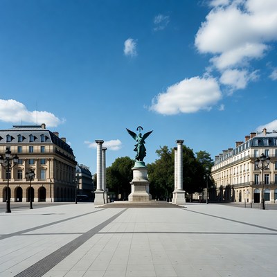 Winged Victory Statue in Paris Square