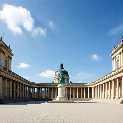Pantheon Paris Statue Courtyard