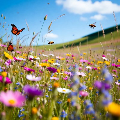 Butterflies Bees Wildflower Meadow