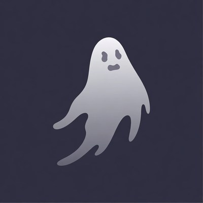 Cartoon Ghost on Dark Background