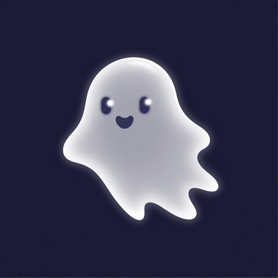 Cute glowing ghost illustration