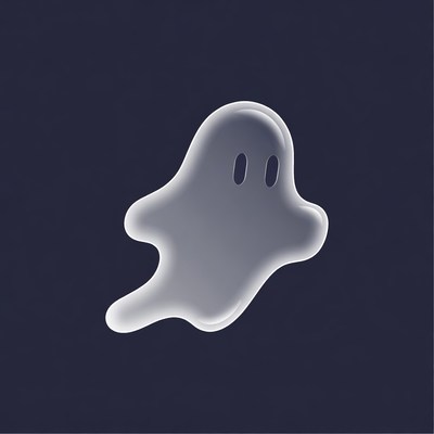 Cartoon ghost on dark background