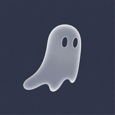 Glowing Ghost on Dark Background