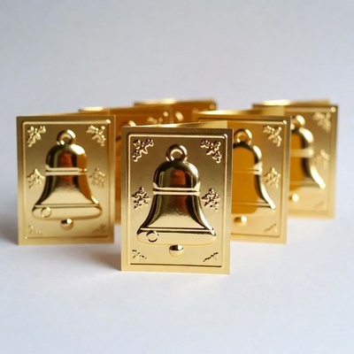 Gold Christmas Bell Cards