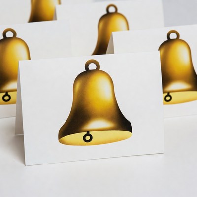 Golden Bells on White Cards