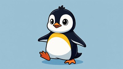 Cute cartoon baby penguin