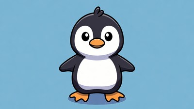 Cute cartoon penguin illustration