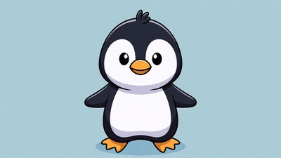Cute cartoon penguin illustration