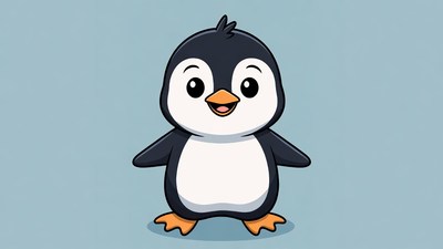 Cute cartoon penguin illustration