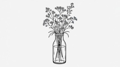 Baby's Breath Flowers in Glass Jar