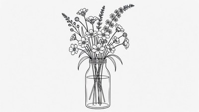 Lavender Flowers in Mason Jar