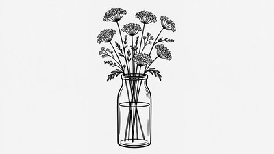 Queen Anne's Lace Bouquet in Jar