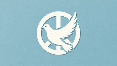 White Dove Holding Peace Symbol