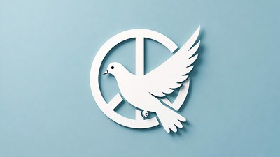 White Dove on Peace Symbol