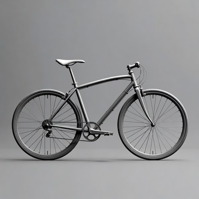 Gray 3D bicycle on isolated background
