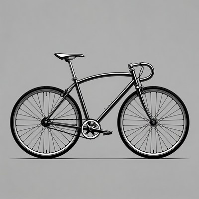 Black fixed gear bicycle illustration