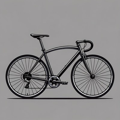 Black road bike illustration