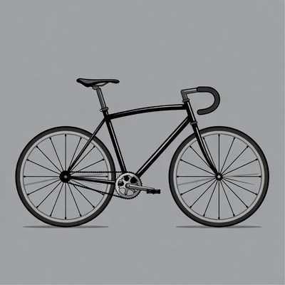 Black fixed gear bicycle illustration