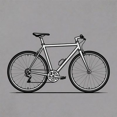 White line art bicycle illustration