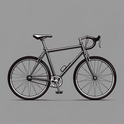 Black line art road bicycle