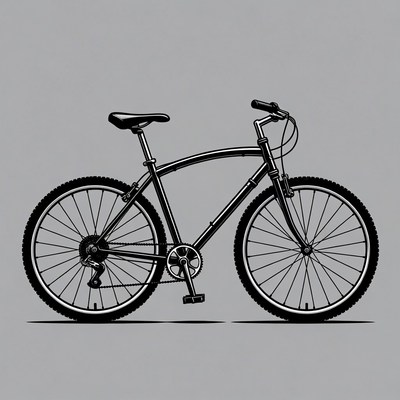 Black mountain bike illustration