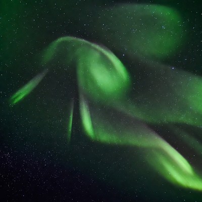 Vibrant Green Northern Lights Aurora
