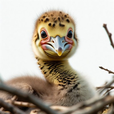 Cute baby bird in nest