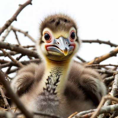 Baby Sandhill Crane in Nest