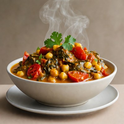 Steaming Chickpea Curry Bowl