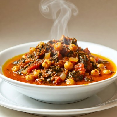 Steaming Chickpea Spinach Curry