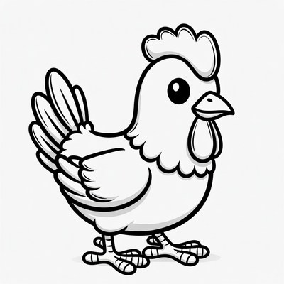 Cute cartoon rooster illustration