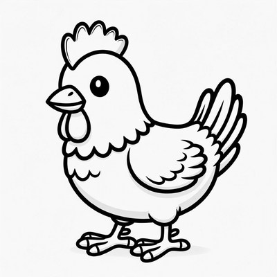 Cute cartoon chicken illustration