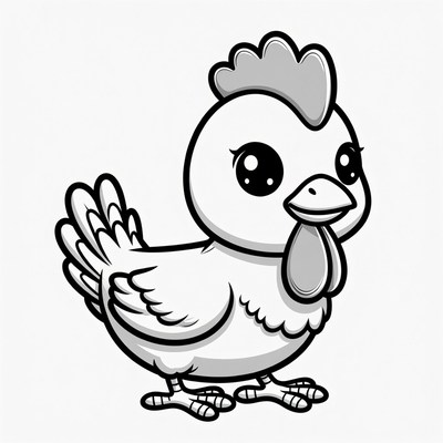Cute Chibi Chicken Illustration